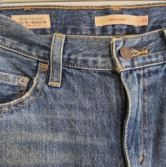 Levi's® Premium Baggy Dad Women Jeans Rigid Denim Size 23 Loose Fit 100% Cotton - Picture 8 of 10